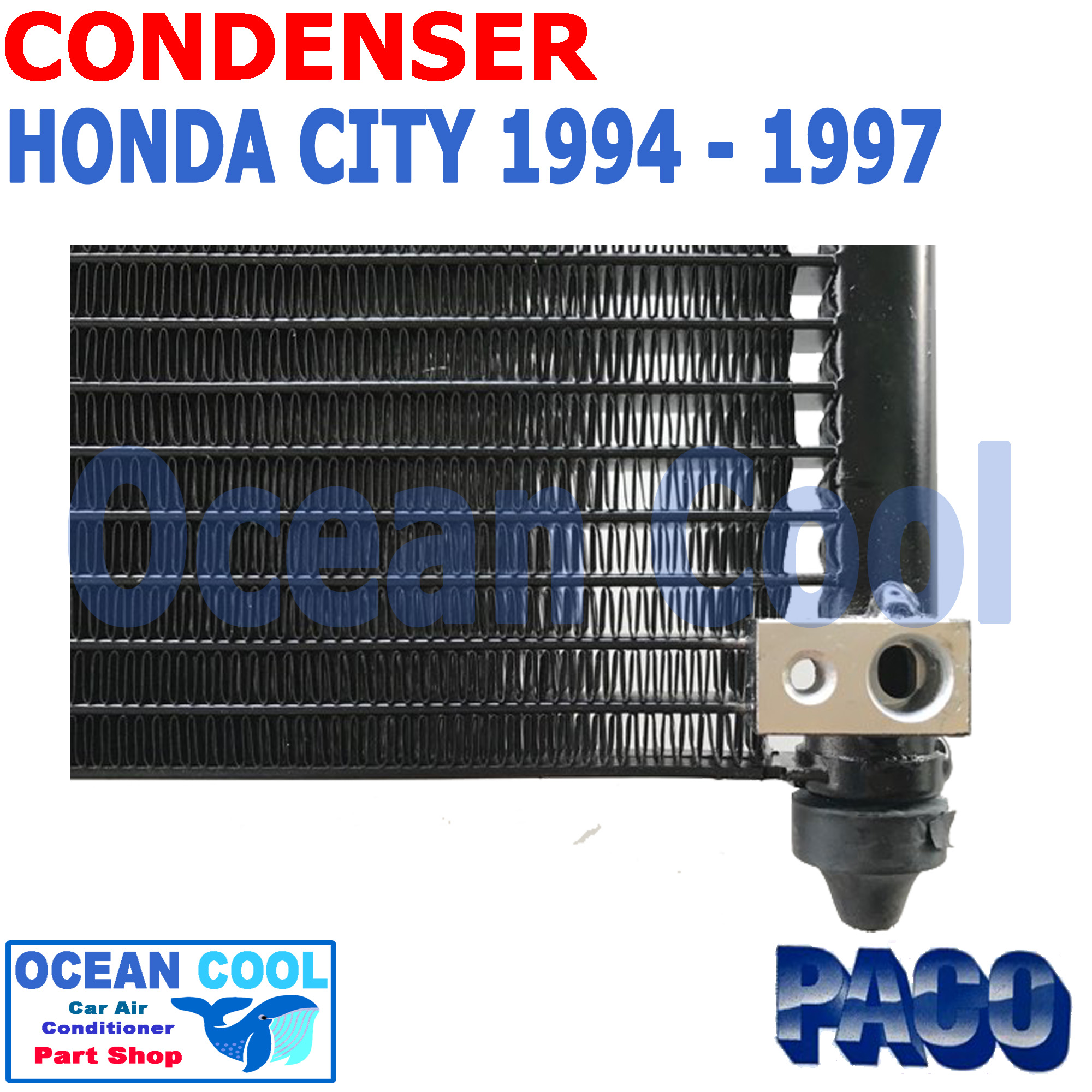 แผงแอร์ ซิตี้ 1994 - 1997 CD0077 CONDENSER HONDA CITY PL3923 คอนเดนเซอร์ รังผึ้งแอร์ แผงรังผึ้ง แผงคอยล์ร้อน ฮอนด้า ซิตี พ.ศ. 2537 ถึง 2540 Ocean cool อะไหล่ แอร์ รถยนต์