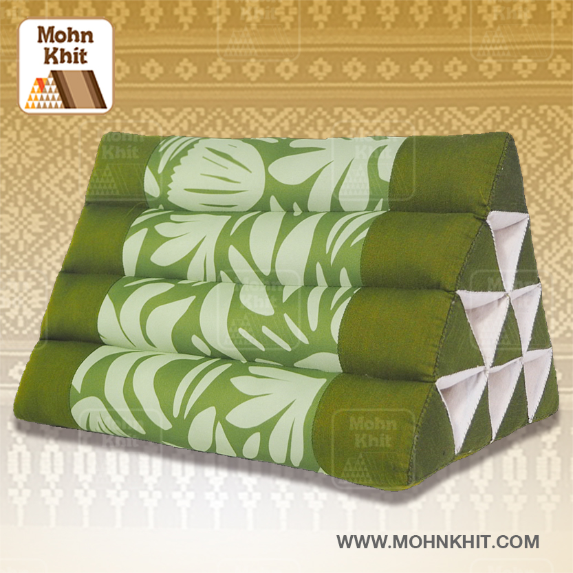 หมอนสามเหลี่ยม10ช่อง50x28x30Cm.Decorate design Triangle kapok 100%Traditional Floor Cushions 10 holes.