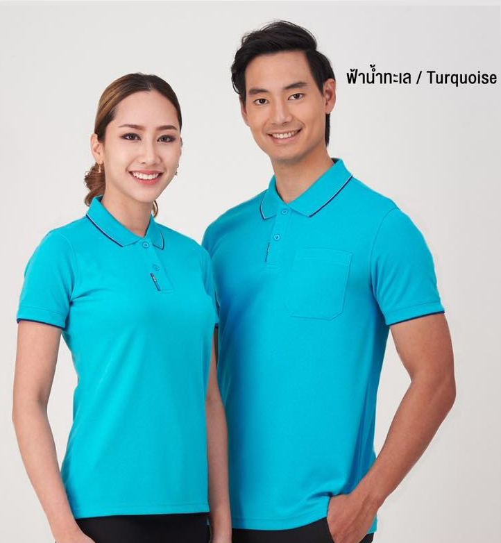 BCS SMART POLO เสื้อโปโล เสื้อคอปก เสื้อทีม ยูนิฟอร์ม สีเขียวมิ้น ทรงชาย-หญิง ไม่เป็นขุ่ย100%