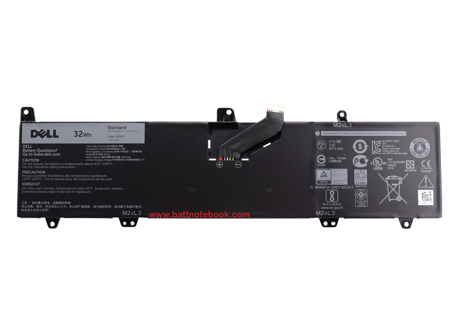 Battery Dell Inspiron 3169 0JV6J 32Whr แบตเตอรี่โน๊ตบุ๊ค Dell Inspiron 3169 แบตแท้ ประกัน ศูนย์ Dell Thailand ราคา พิเศษ