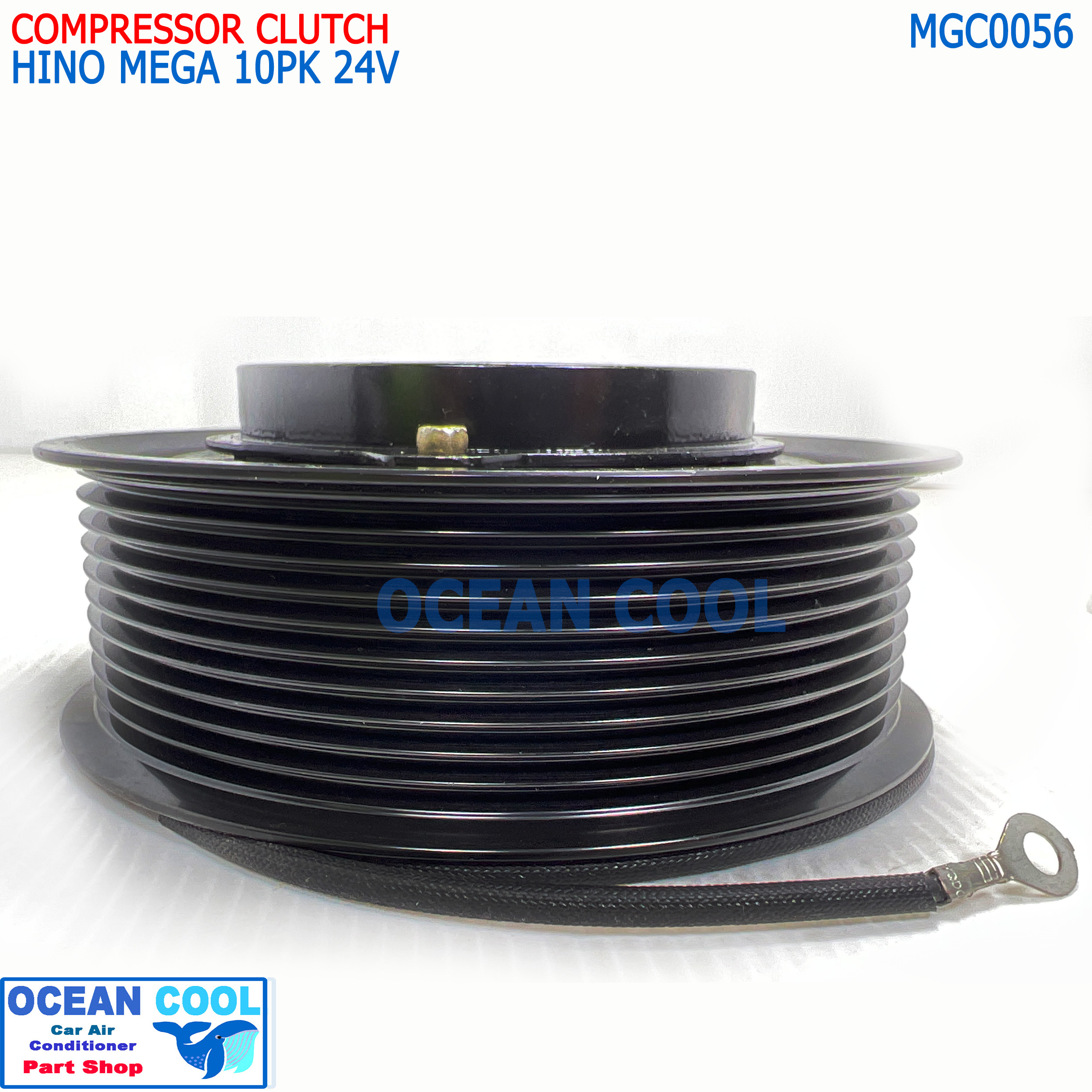 คลัชคอมแอร์ Hino Mega ร่อง 10PK 24v MGC0056 ค อม 10S,10PA ร่อง 10PK 24v. 135mm หน้าคลัชคอมแอร์ ฮีโน่ เมก้า สายพานร่องฟัน ครัชคอมแอร์ หน้าครัชคอมแอร์