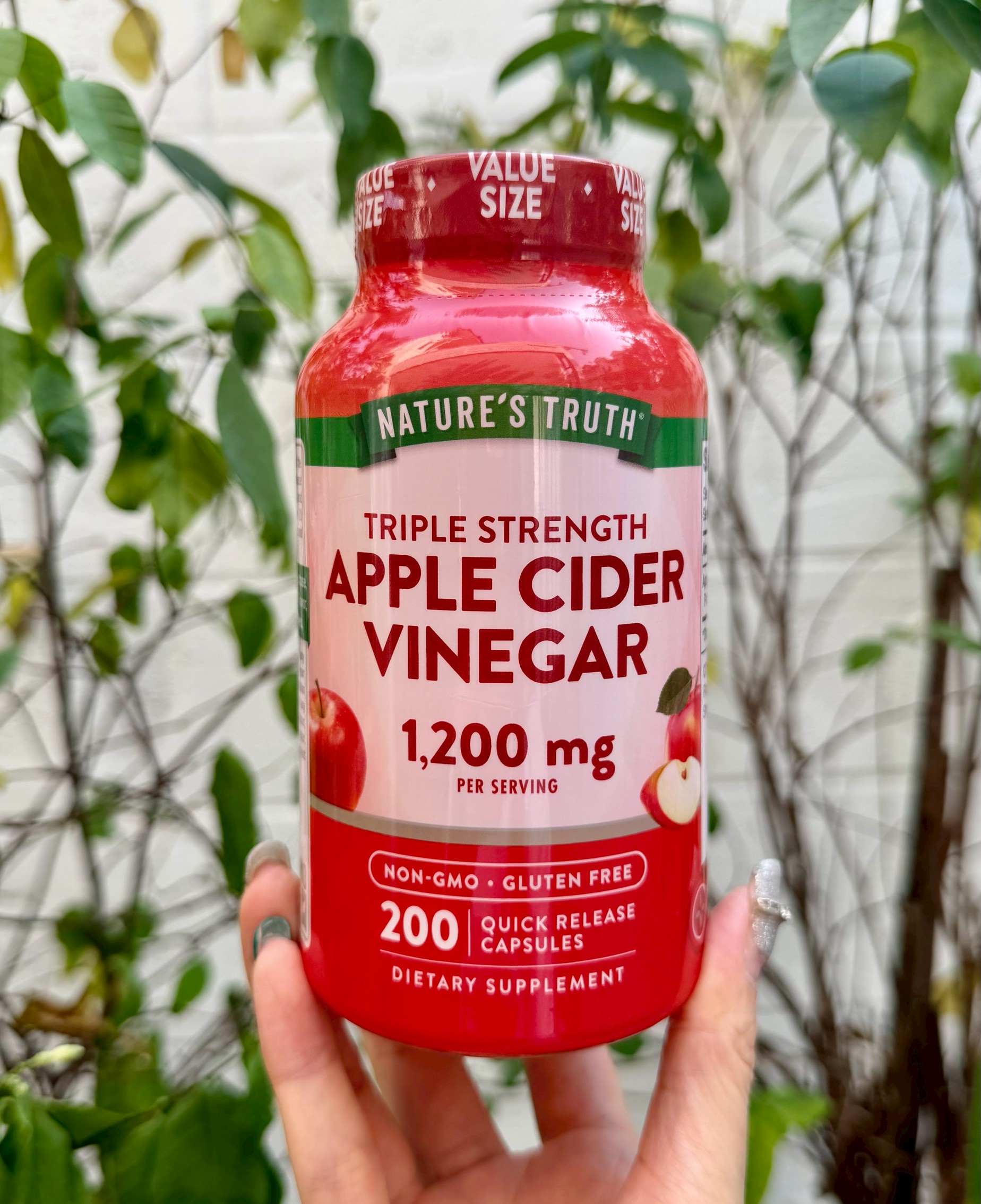 Nature's Truth Apple Cider Vinegar 1200 mg. บรรจุ 200 แคปซูล อาหารเสริม น้ำส้มสายชูหมักจากแอปเปิ้ล (1กระปุก)