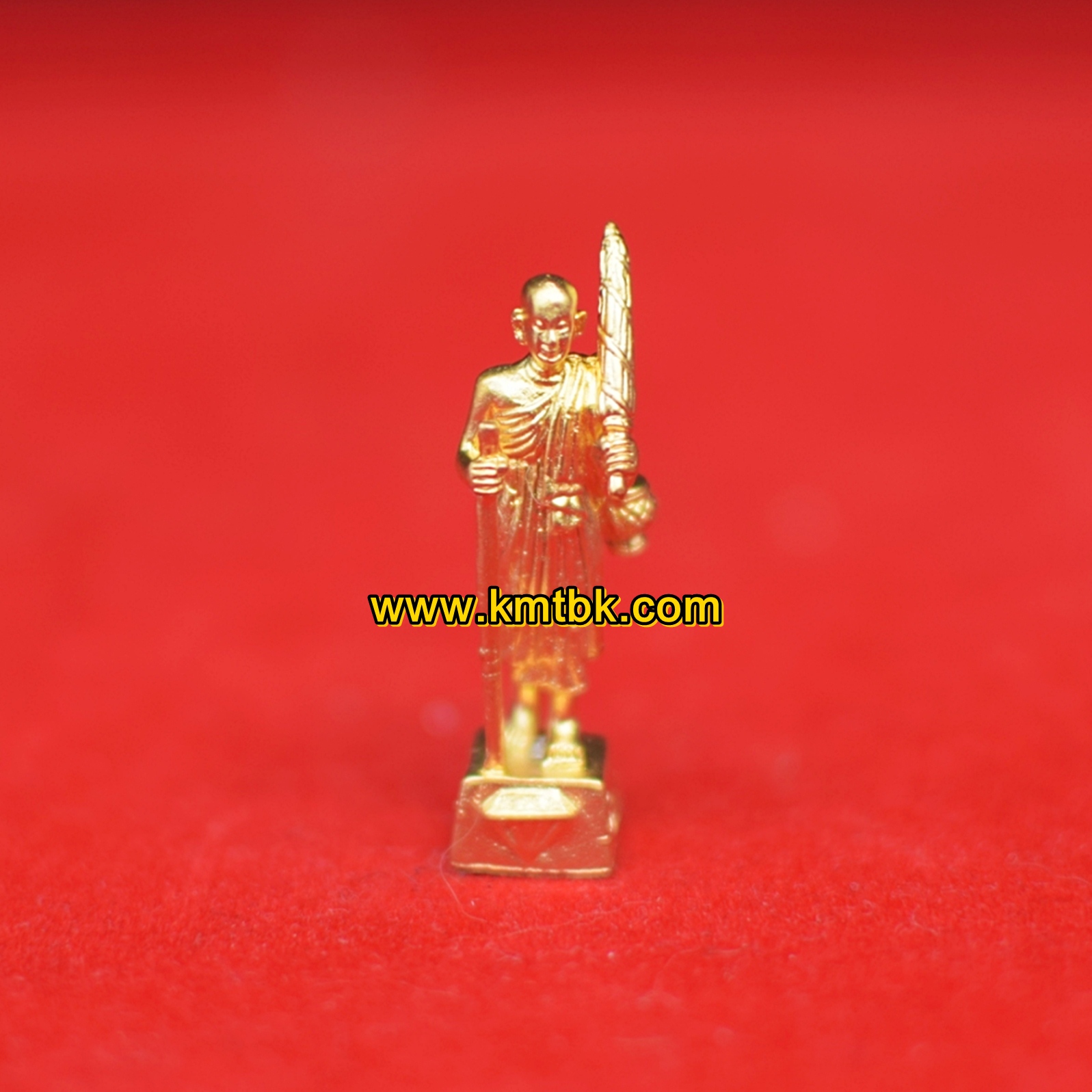 รูปหล่อ พระสีวลีมหาลาภ วัดเพชรสมุทรวรวิหาร จ.สมุทรสงคราม เนื้อโลหะ ขนาดพกพา สูง 3.5ซม.