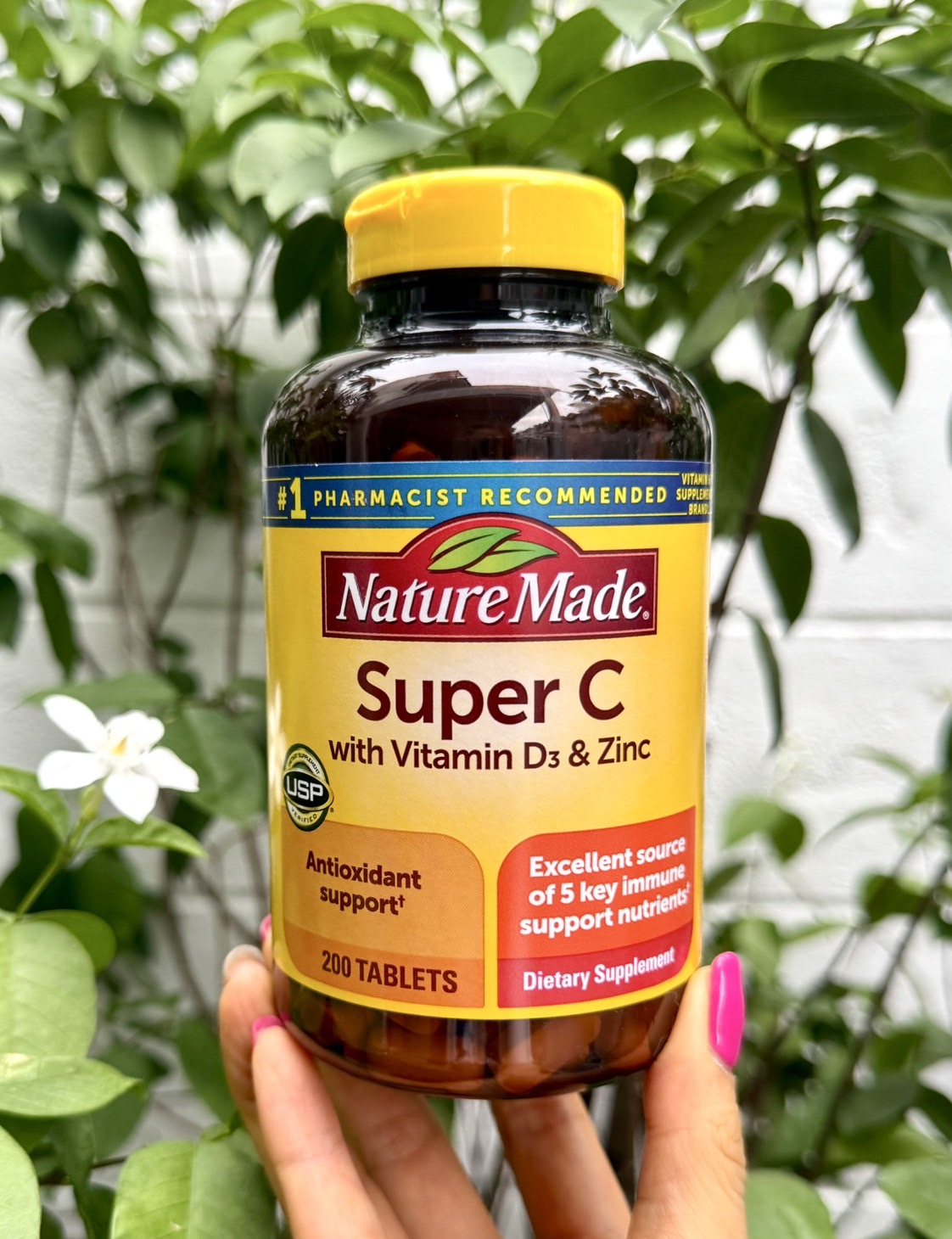 (1กระปุก) Nature Made Super C with Vitamin D3 & with Zinc Tablets 200 Tablets วิตามิน Cของแท้นำเข้าจากอเมริกา