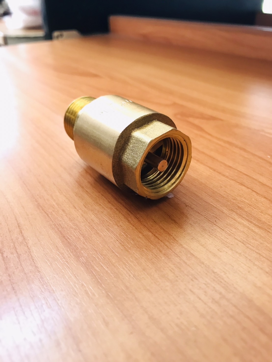 เช็ควาล์วทองเหลือง เกลียวใน-นอก ขนาด 1/2 นิ้ว (น้ำเข้าทางด้านเกลียวใน) Brass Check Valve 1/2" Female-Male Thread (Water inlet, internal thread) #00008