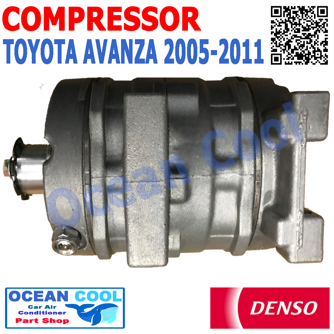 คอมเพรซเซอร์ อแวนซ่า 2005 - 2011 COM0050 DENSO รหัส JK447180-75024D COMPRESSOR TOYOTA AVANZA R134A คอมแอร์รถยนต์ คอม แอร์ คอมเพลสเซอร์ โตโยต้า อะแวนซ่า พ.ศ. 2548 ถึง 2554 อะไหล่ แอร์ รถยนต์