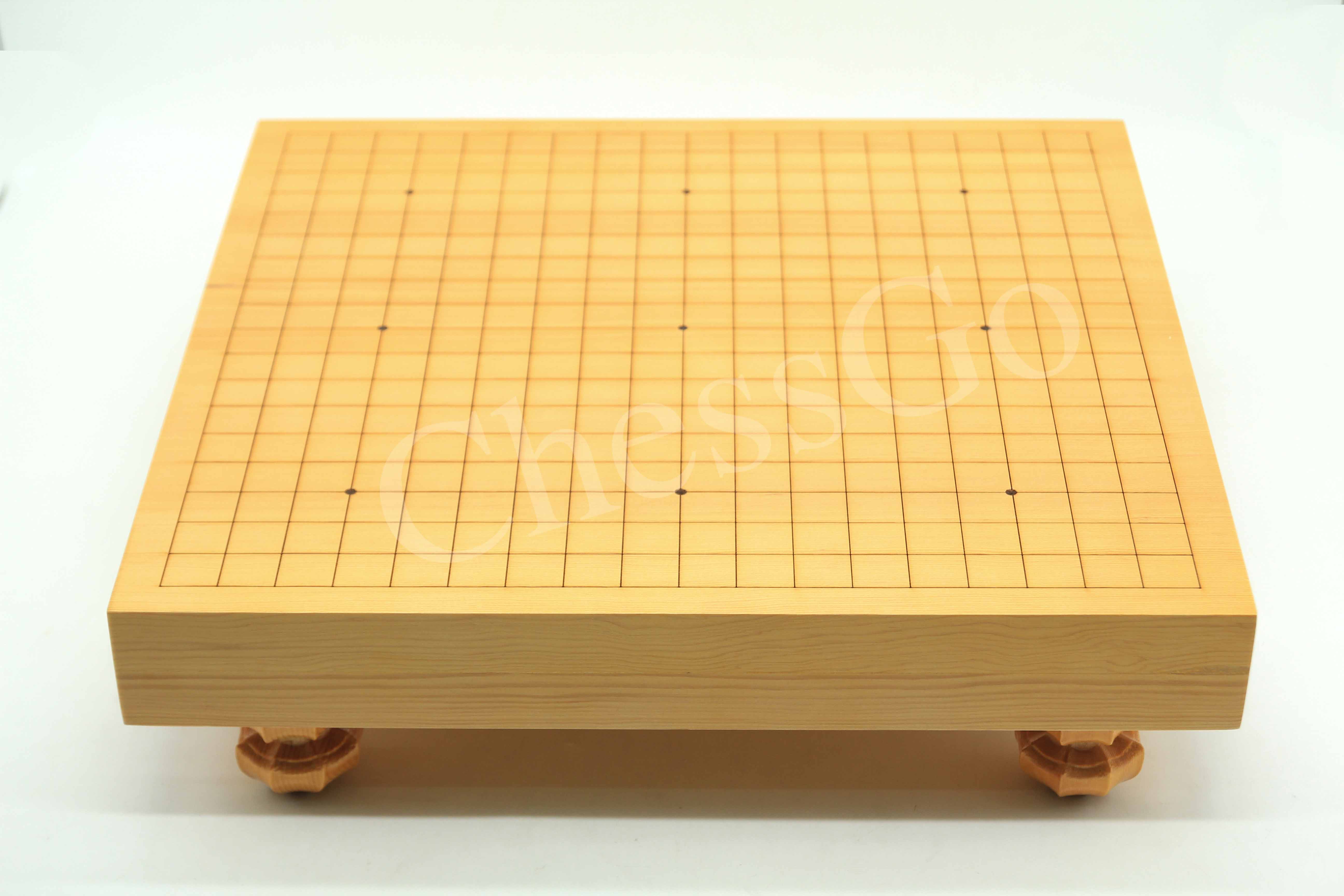 ชุดหมากล้อมไม้ขาบัว(เม็ดหินนูน2ด้าน/โถไม้yellow spruce)