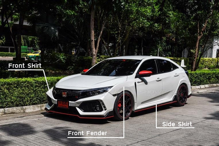 ชุดแต่ง CIVIC FK ทรง Type R 2016-18 แบบครอบทับ ประกันงานสี 1 ปี