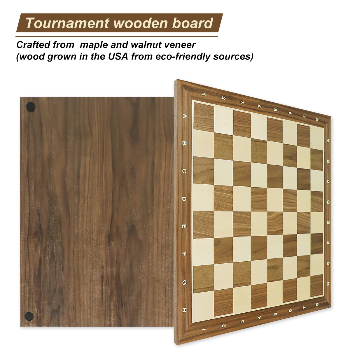21" Walnut & Maple Wooden Chess Board กระดานหมากรุกสากลไม้Walnut
