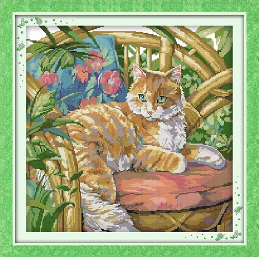 Cat on the chair (ไม่พิมพ์/พิมพ์ลาย)