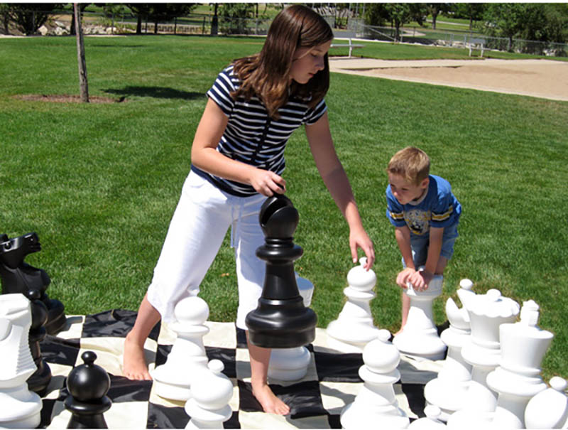 25" Giant Chess Set with Nylon Board ชุดหมากรุกยักษ์25นิ้ว+กระดานผ้าไนลอน