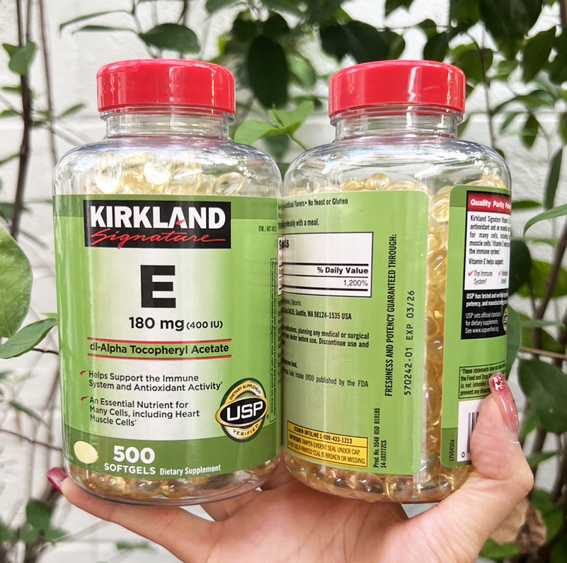 Kirkland Signature Vitamin E 400 I.U (500เม็ด) เคิร์กแลนด์ วิตามินอี