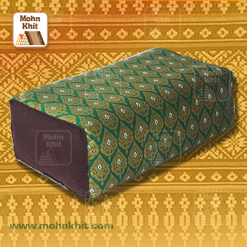 หมอนหนุนผ้าพิมพ์ทอง, ของรับไหว้ ,The original Khit Rectangle health Pillow Thai Bolster Lumber 33x15x10 cm