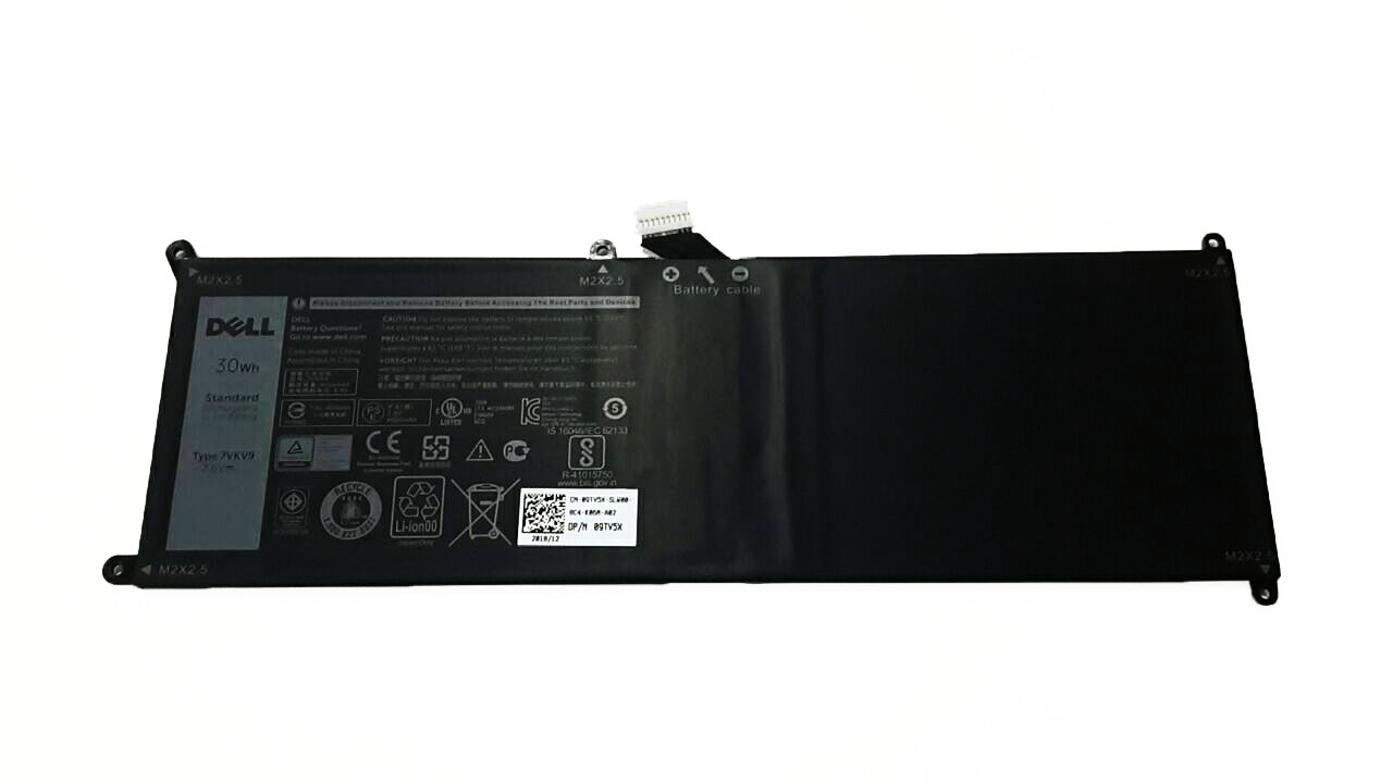 Battery Dell XPS 12 รุ่น 9250, 2-Cell, 30Wh, แบตเตอรี่ Dell XPS 7VKV9 ของแท้รับประกันศูนย์ Dell Thailand On-site Service