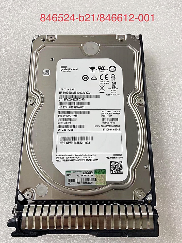 HP 846524-B21 846612-001 [TorCompTH Thailand - ขาย จำหน่าย ราคา] HP 1TB 7.2K 12G 3.5IN SAS HDD for HP G8-G10