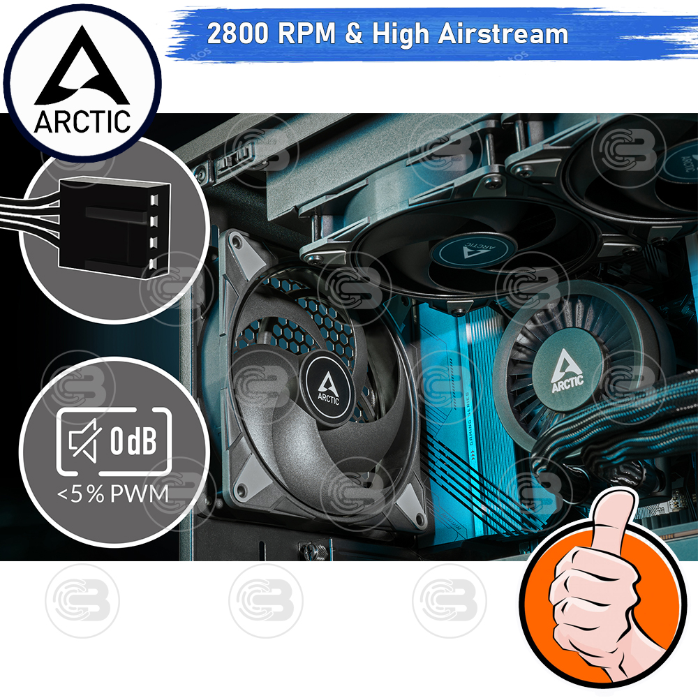 [CoolBlasterThai] ARCTIC P14 Max Black (BULK PACKAGING) 2800 RPM (size 140 mm.) PC Fan Case ประกัน 6 ปี