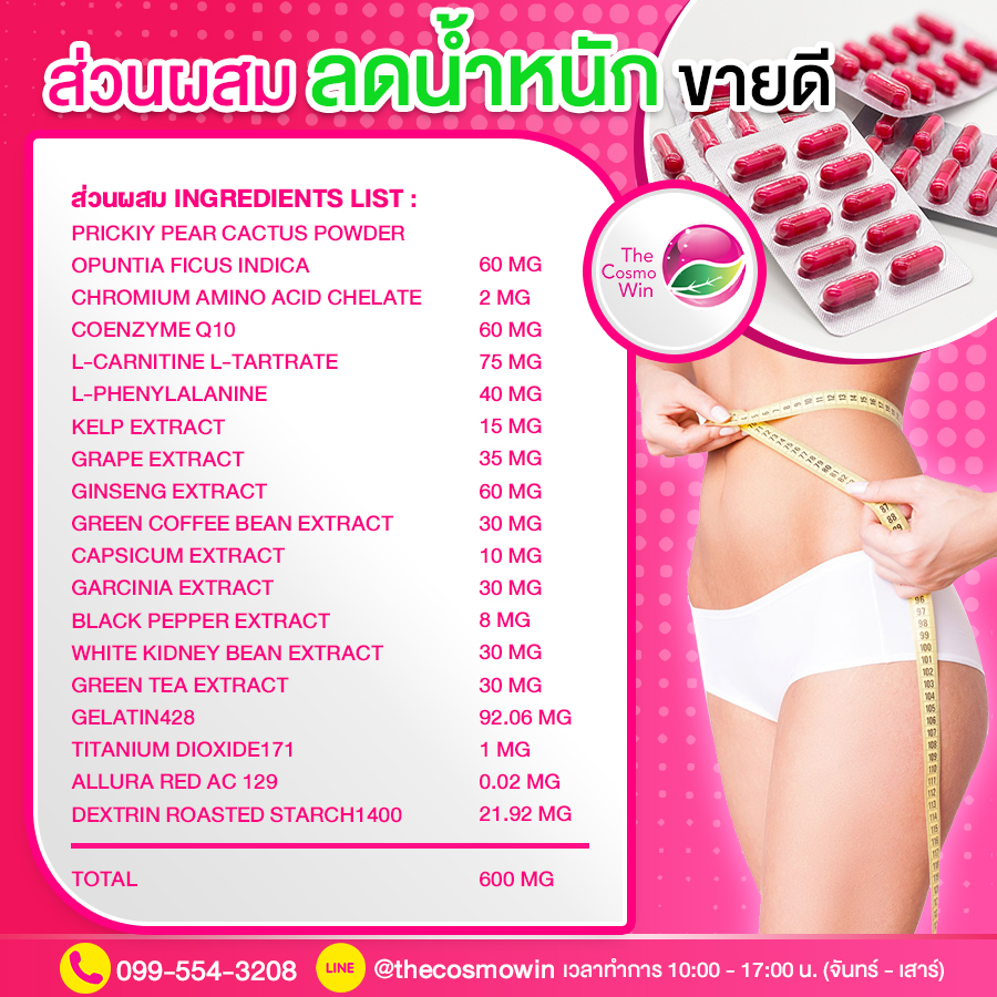 รับผลิตอาหารเสริมลดน้ำหนักเร่งด่วน+ผิวขาวใส