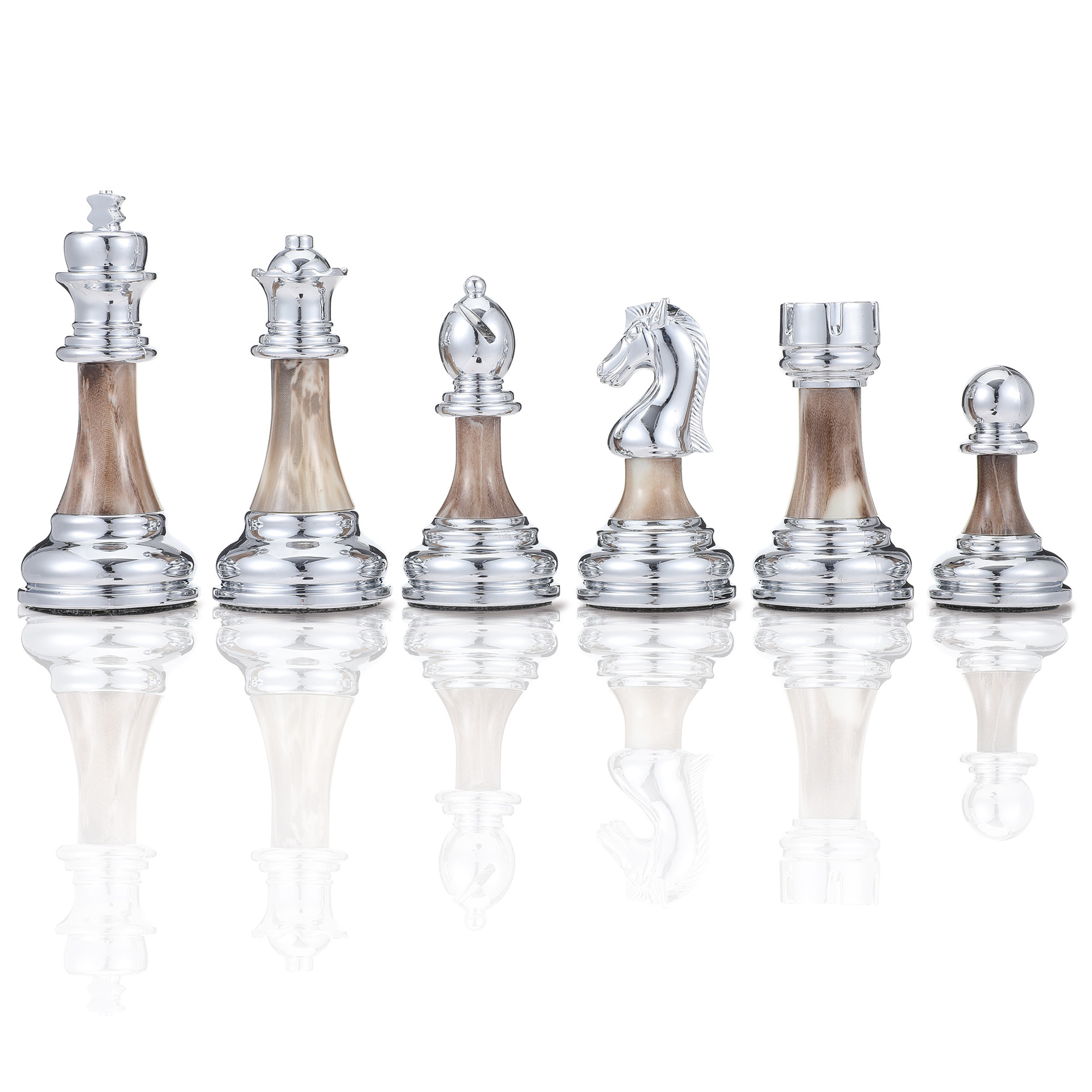ชุดหมากรุกสากลไม้พับ (ตัวAcrylic & Metal) Wooden Chess Set