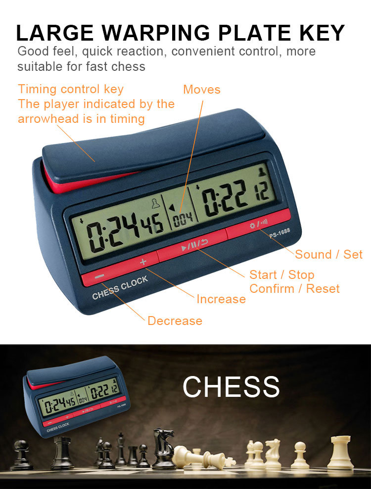 นาฬิกาจับเวลาหมากรุก ครอสเวิร์ด หมากล้อม Pursun Digital Clock PS-1688