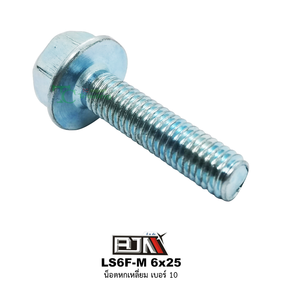 LS6F-M 6x25 น็อตหกเหลี่ยมเบอร์ 10 ( 1 ถุงมี 50 ตัว )