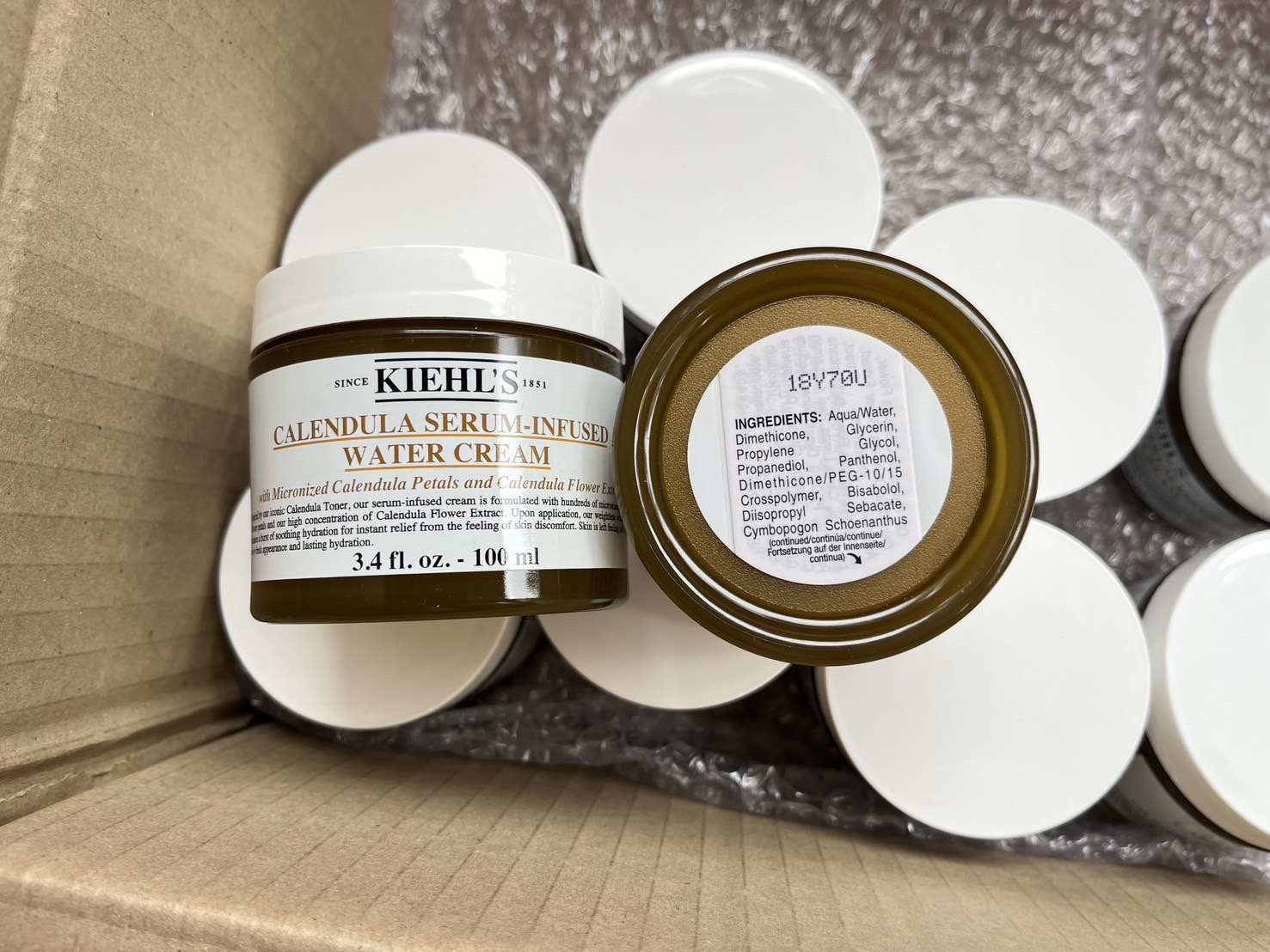 Kiehl's Calendula Serum-Infused Water Cream 100ml. วอเตอร์ครีม สำหรับผิวแห้ง และผิวขาดน้ำ (1กระปุก)