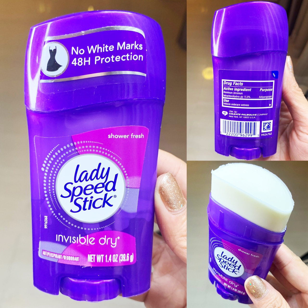 Lady Speed Stick 39.6g. กลิ่น Shower Fresh โรลออนระงับกลิ่นกาย เลดี้สปีด สติ๊ก