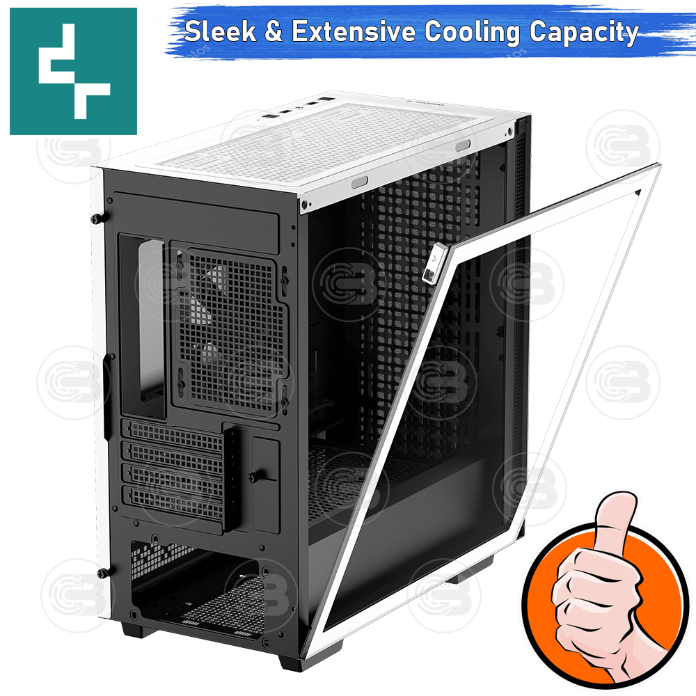 [CoolBlasterThai] DEEPCOOL CH370 WH Micro-ATX High-Airflow PC Case WHITE ประกัน 1 ปี