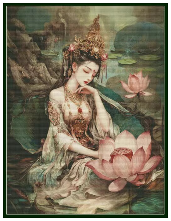 Beauty and lotus (พิมพ์ลาย)