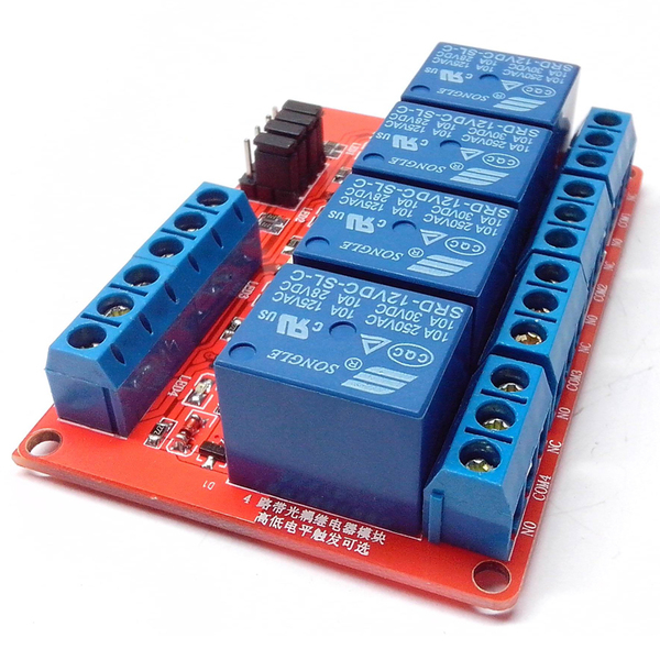 บอร์ด Relay 4 ช่อง 12V Relay Module 12V 4 Channel isolation High And Low Trigger 250V/10A