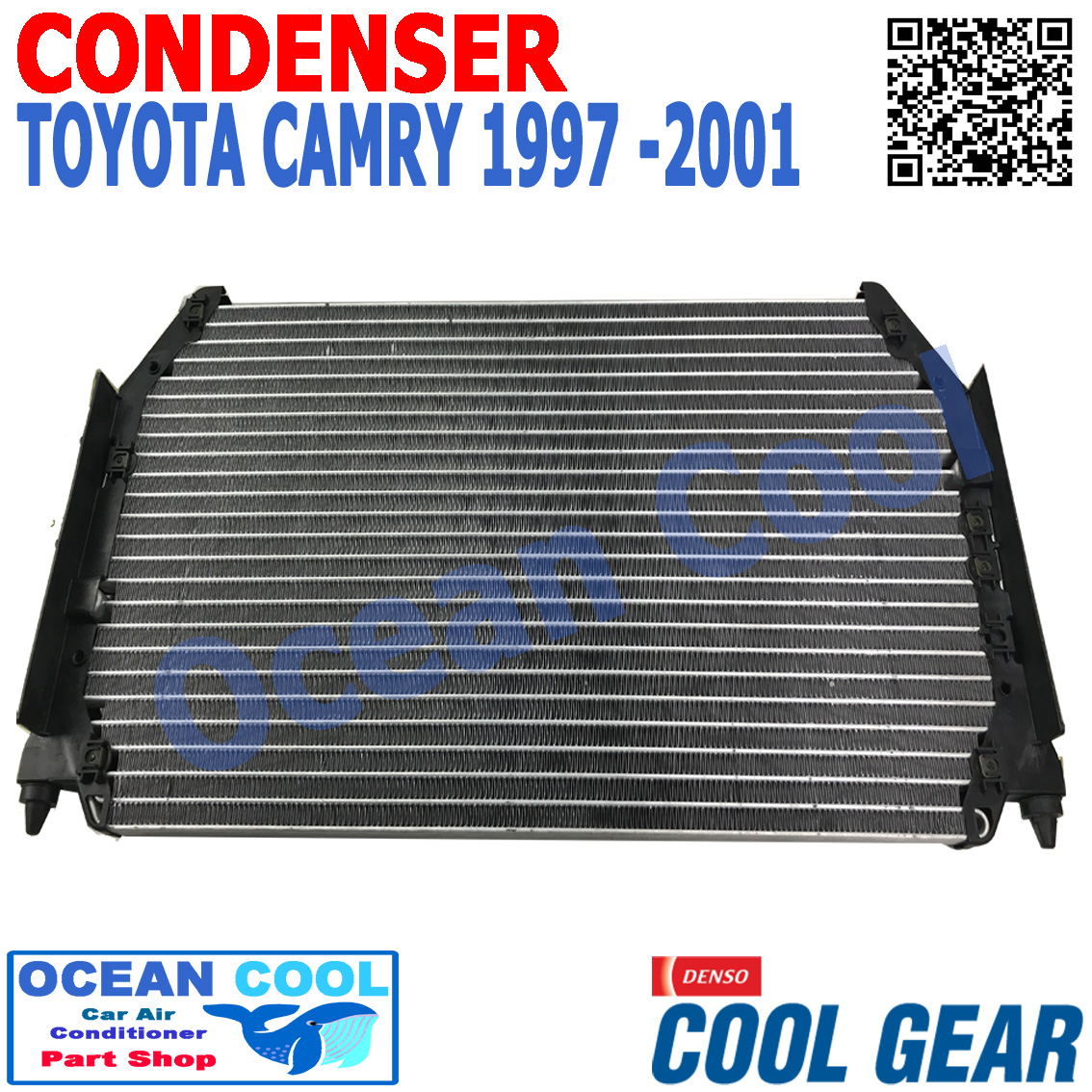 แผงแอร์ โตโยต้า แคมรี่ 1997 - 2002 รหัสสินค้า TG446700-84404W DENSO COOL GEAR CD0053 CONDENSER TOYOTA CAMRY 1997 1998 1999 2000 2001 2002 คัมรี่ แคมรี่ คัมรี รังผึ้งแอร์ แผงรังผึ้ง แผงคอยล์ร้อน คอนเดนเซอร์ อะไหล่ แอร์ รถยนต์