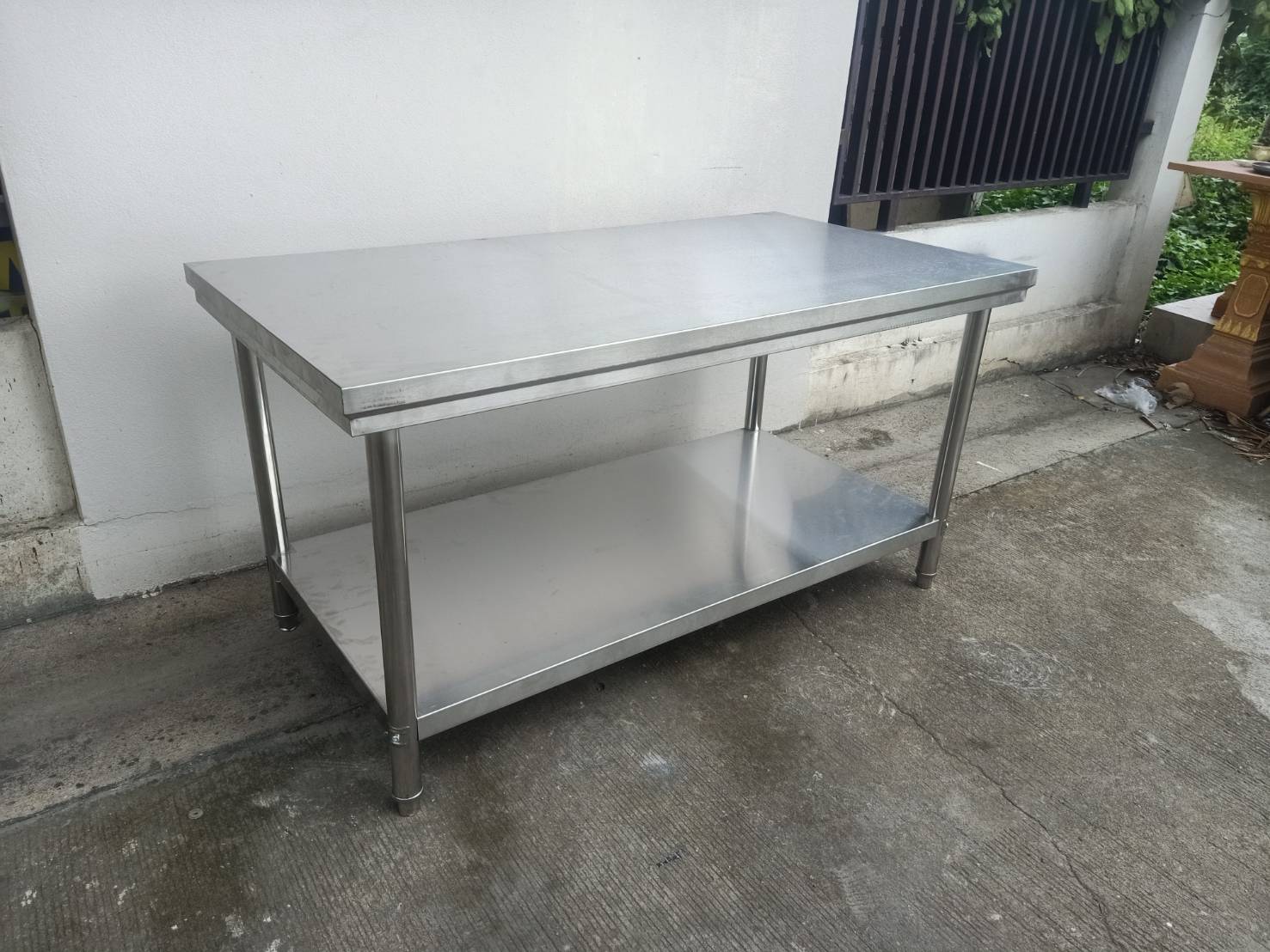 โต๊ะสแตนเลส ขากลม 2 ชั้น รุ่น：WSCT-188080