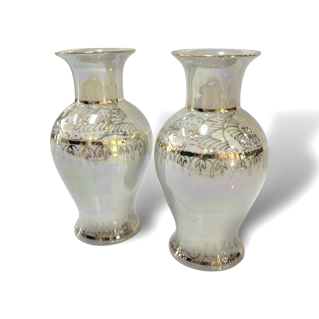 ชุดเบญจรงค์ สีขาวมุก ขนาด 6 นิ้ว