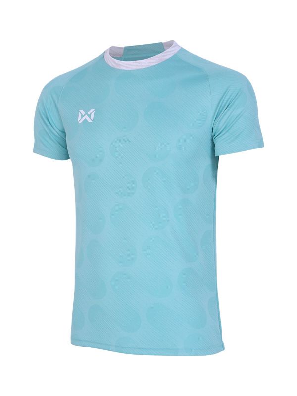WARRIX ลิขสิทธิ์แท้100% เสื้อกีฬา FLASH TRAINING SHIRT WA-234FBACL01 เสื้อซ้อมกีฬาแขนสั้น ตัดต่อแบบไหล่สโลป สีเขียวมิ้น
