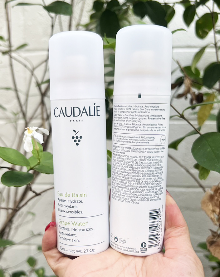 Caudalie Grape Water Moisturizing Face Mist 75ml. สเปรย์เพิ่มความสดชื่นจากน้ำองุ่นออแกนนิค
