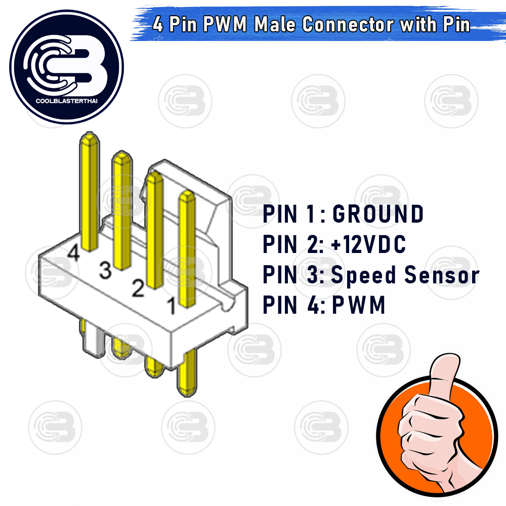 [CoolBlasterThai] 4 pin PWM Male Connector Housing with Crimp pins