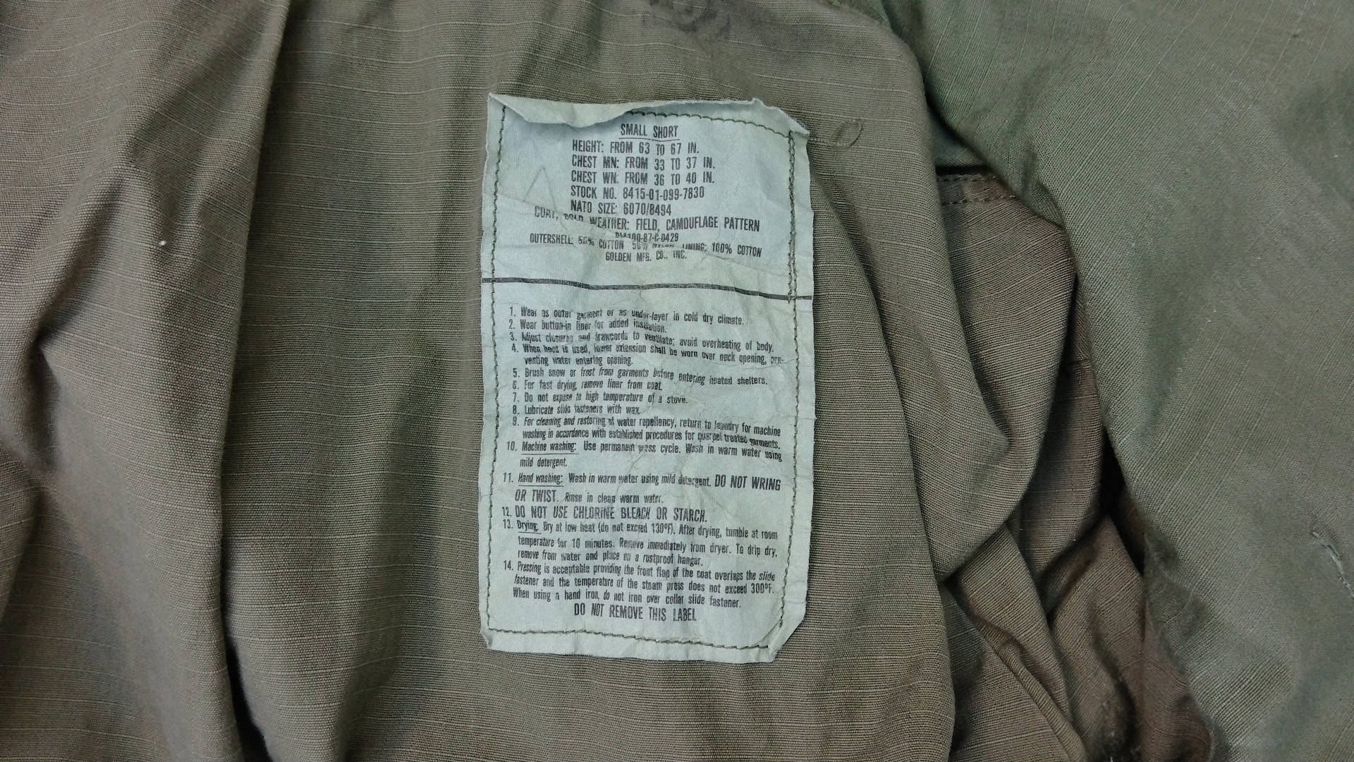 เสื้อทหาร M65 woodland Small short