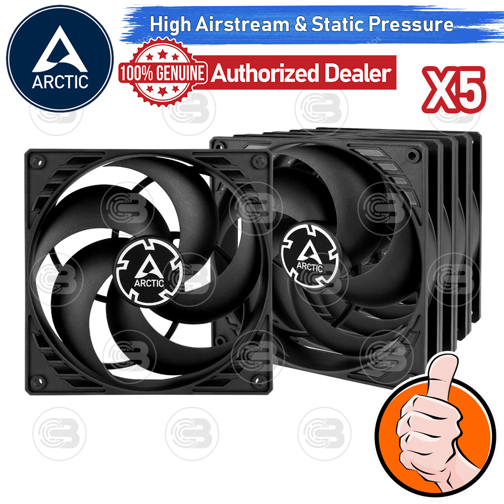 [CoolBlasterThai] ARCTIC P14 PWM PST BLACK (140 mm.) X5 Value Pack PC Fan Case ประกัน 6 ปี