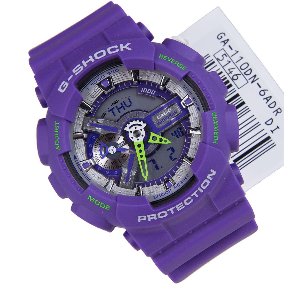 CASIO G-Shock นาฬิกาข้อมือผู้ชาย สีม่วง สายเรซิ่น รุ่น GA-110DN-6ADR