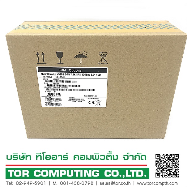 NEW, IBM 00MN522 00RX931 [TorCompTH Thailand - ขาย จำหน่าย ราคา] IBM 6TB 7.2K 12Gb SAS 3.5IN HDD for IBM V3700