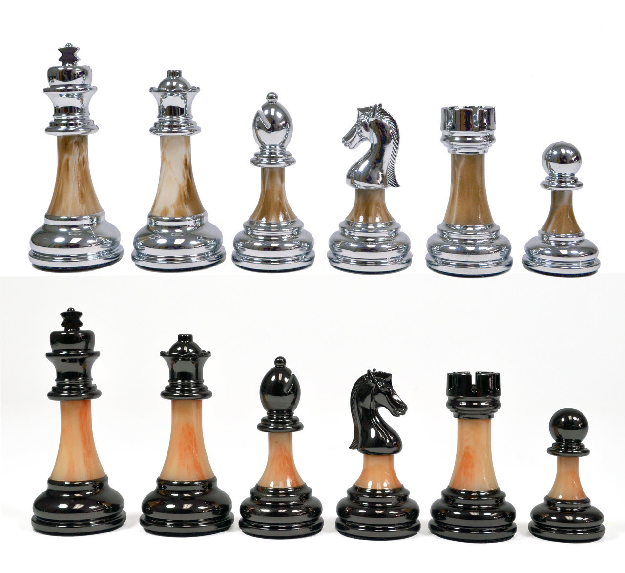ชุดหมากรุกสากลไม้พับ (ตัวAcrylic & Metal) Wooden Chess Set