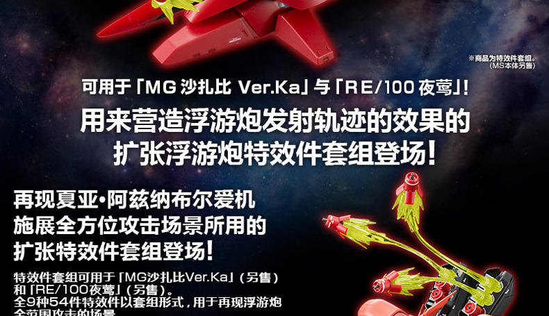 EXPANSION FUNNEL EFFECT SET FOR MG 1/100 SAZABI Ver.Ka & RE/100 NIGHTINGALE