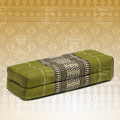 หมอนหนุนขนาดยาวกลาง 17x52x12 Cm,Thai Cotton Long Bolster Pillow Cushion Headrest Meditation.