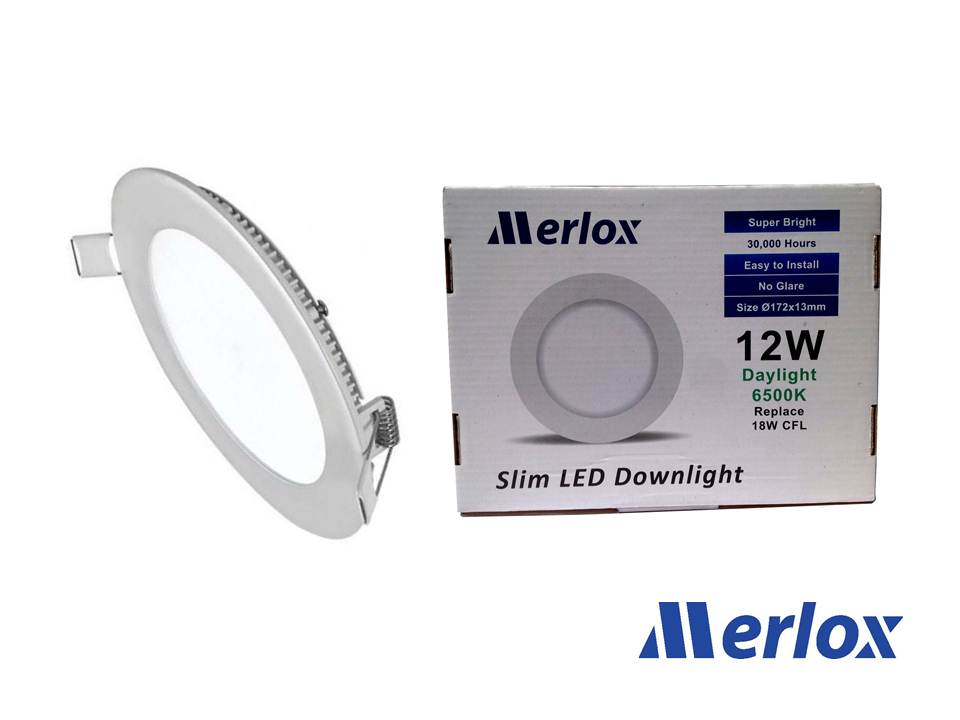 โคม DOWNLIGHT LED 12W ทรงกลม ชนิดฝังฝ้า DL/WW MERLOX
