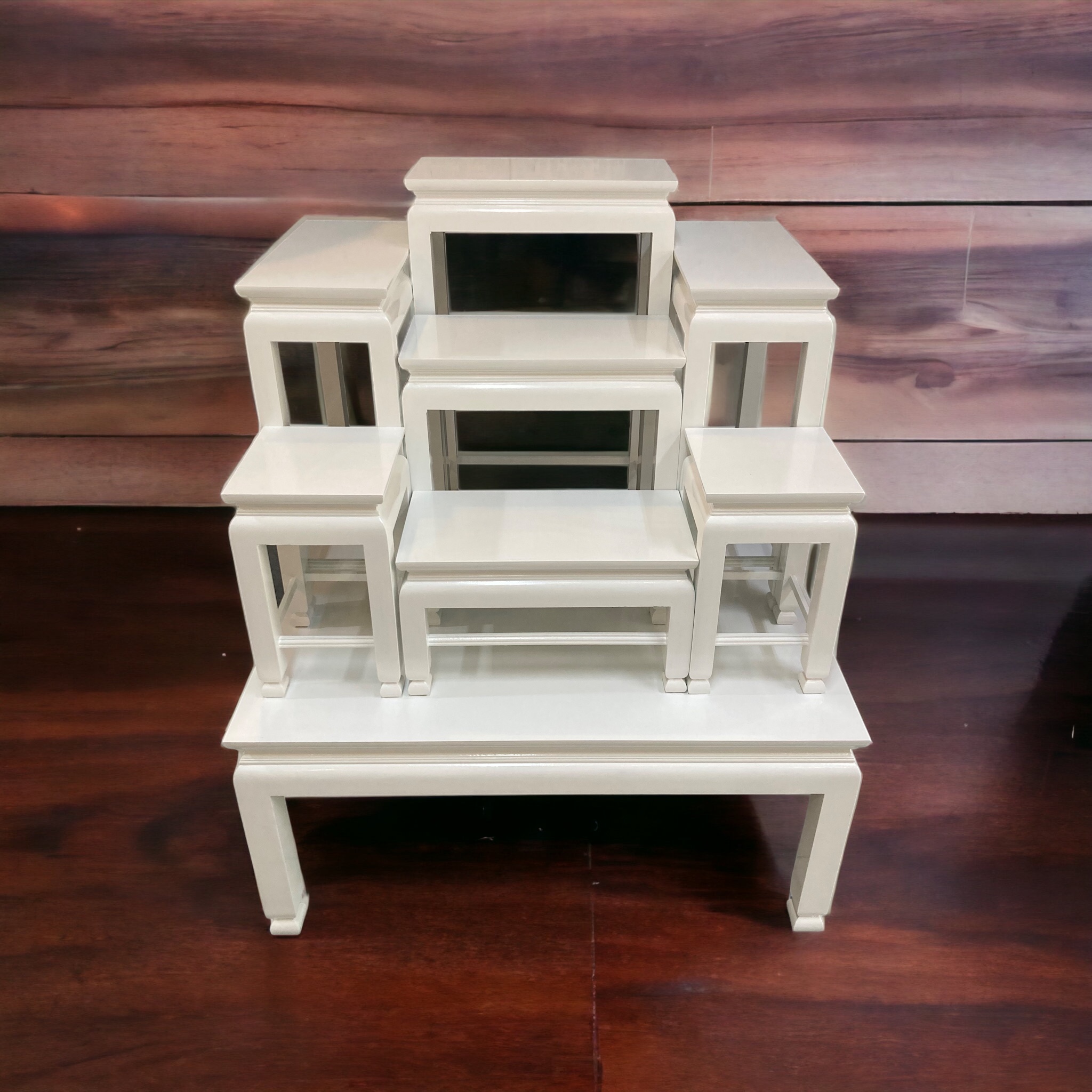 โต๊ะหมู่ 7 หน้า 8 ด้านขาว ขาตุ่ม