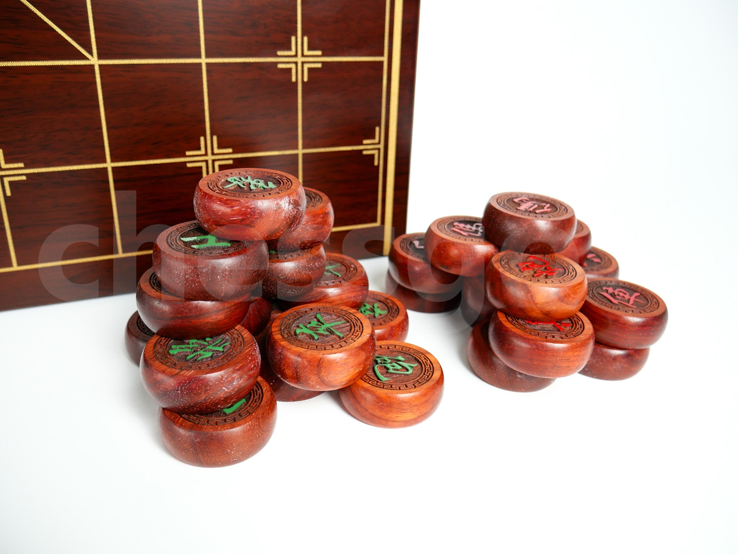 ชุดหมากรุกจีน(กระดานไม้พับ+ตัวไม้Red Rosewood) size L (No.50)