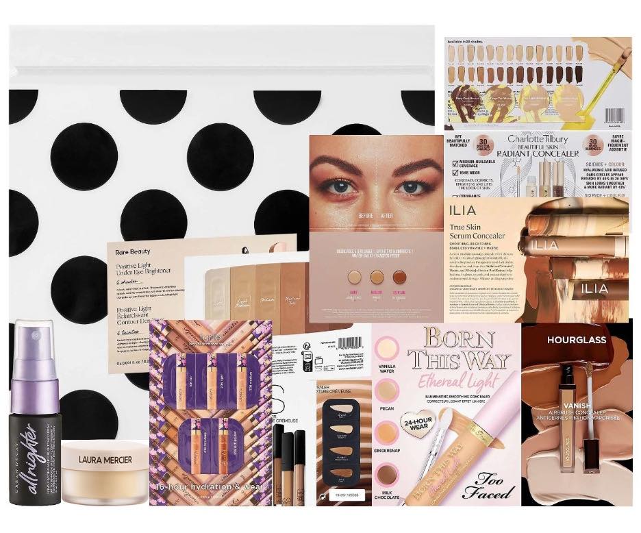 เซตผลิตภัณฑ์ทดลอง Sephora Concealer Sample Set เทสเตอร์ คอนซีลเลอร์ + แป้งฝุ่น + สเปรย์