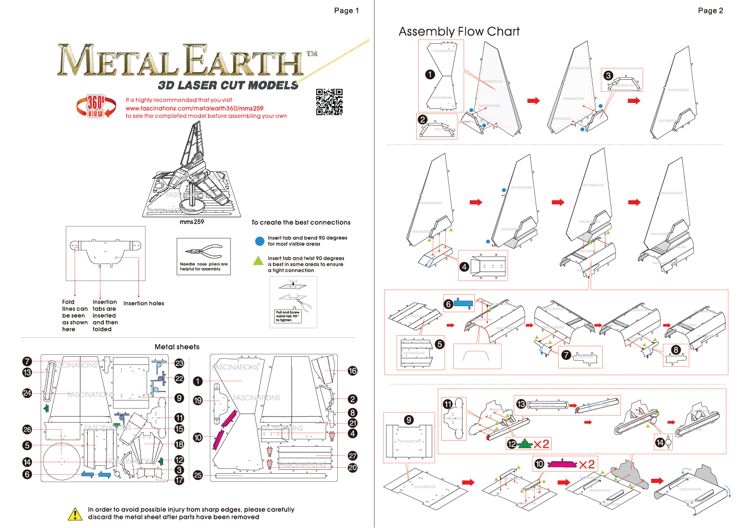 Lambda-class T-4a Shuttle Model - Star Wars โมเดลโลหะ DIY