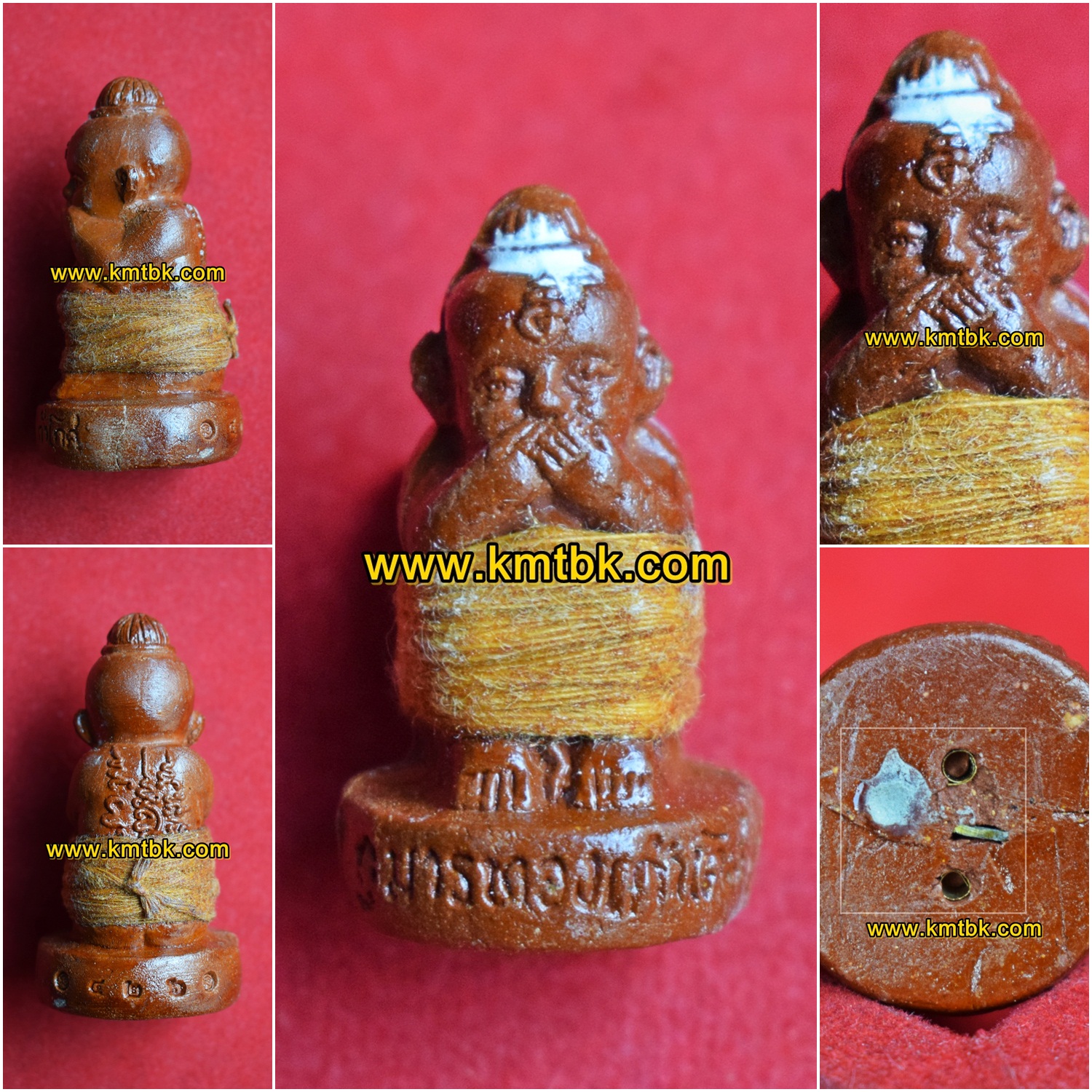 กุมารทองเก้าโกศ หลวงพ่อกอย วัดเขาดินใต้ จ.บุรีรัมย์ (รุ่น2) รุ่นเก้าโกศพรายแรงทวีคูณมหาโชค ขนาดพกพา 1 นิ้ว ปี2554