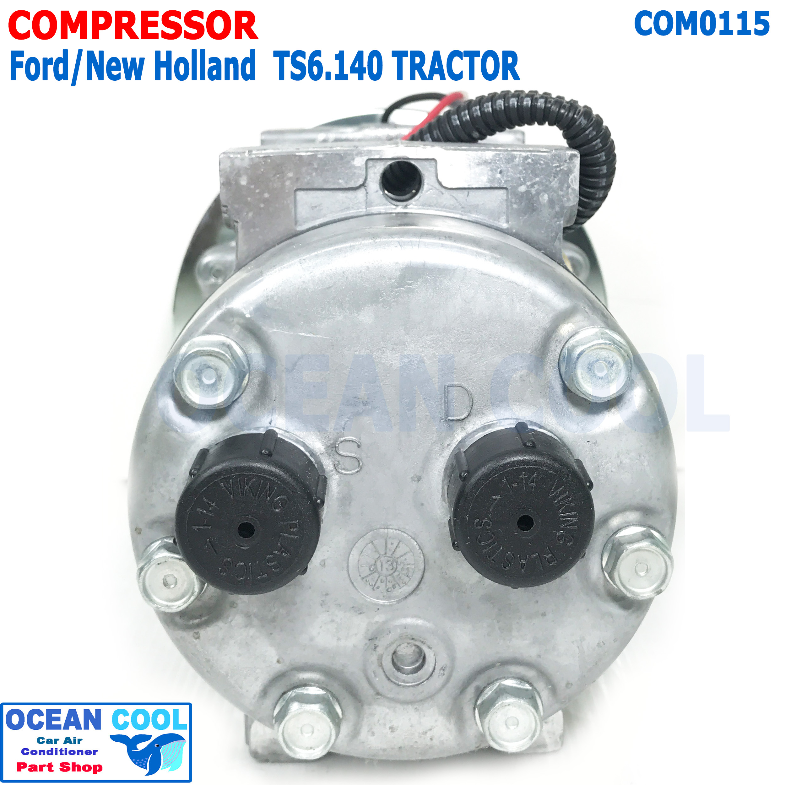คอมเพรสเซอร์ รถแทรกเตอร์ นิวฮอลแลนด์ TS140 ซันเด้น แท้ U4105 COM0115 สายพาน 4PK Compressor For Tractor New Holland TS6.140 Sanden คอมแอร์รถยนต์ คอมแอร์ คอมเพลสเซอร์
