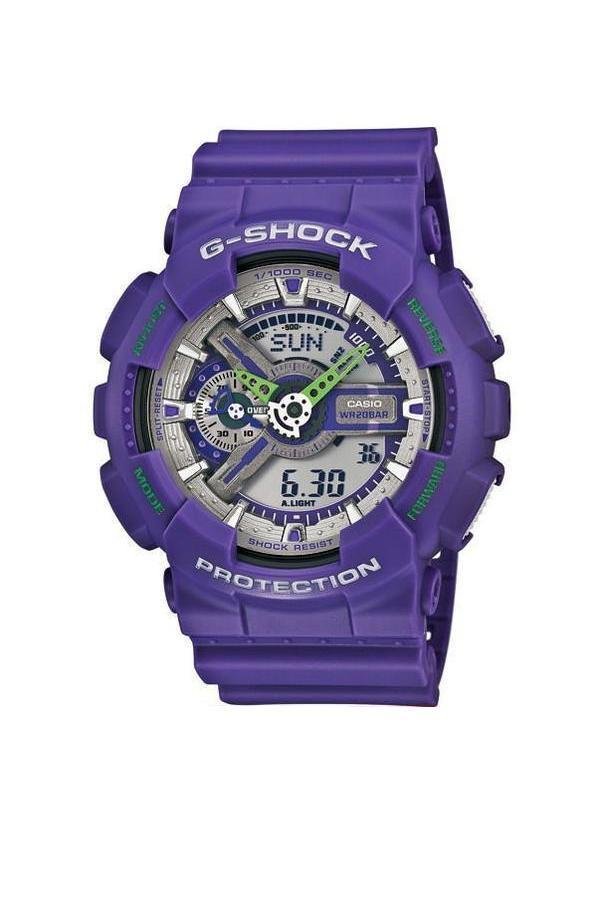 CASIO G-Shock นาฬิกาข้อมือผู้ชาย สีม่วง สายเรซิ่น รุ่น GA-110DN-6ADR